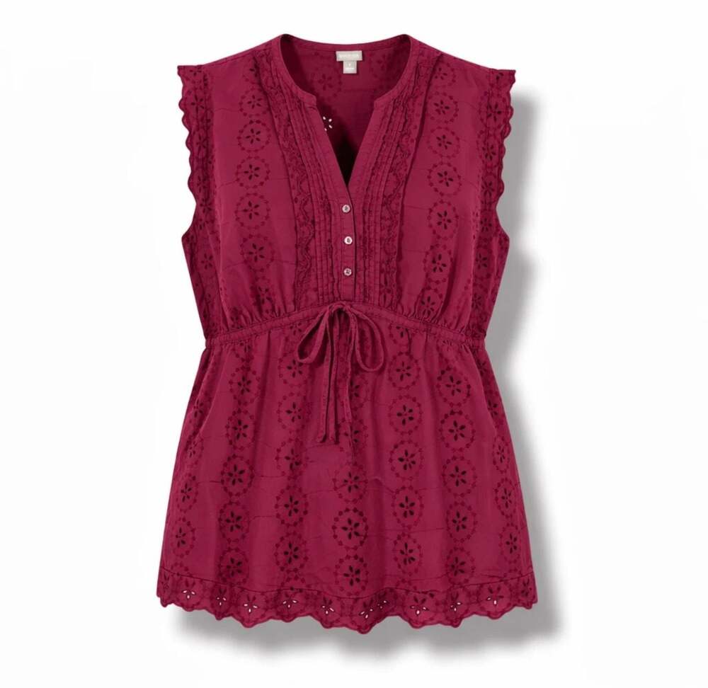 NEW Converse One Star Eyelet Sleeveless Blouse Top XS